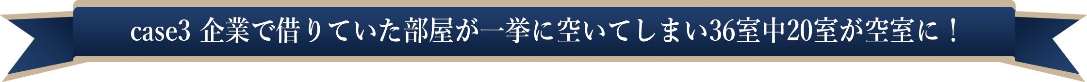 case3 企業で借りていた部屋が一挙に空いてしまい36室中20室が空室に！